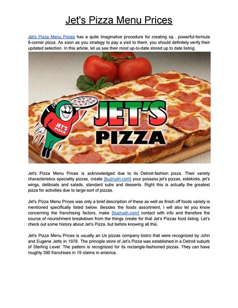 Jets Pizza Menu With Prices By Jets Pizza Menu Prices Issuu