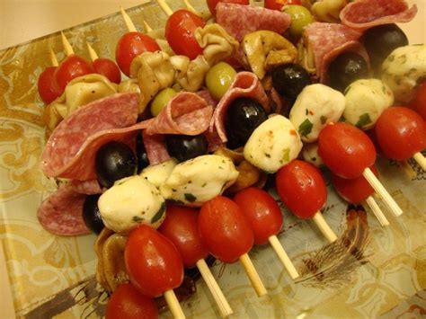 See more ideas about appetizers, christmas appetizers, holiday recipes. Cold Appetizers on a Stick | Antipasto Kabobs | food ...