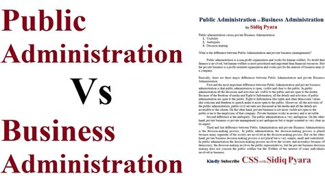 What Is Difference Between Public Administration And Business