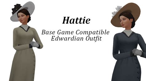 Hattie An Edwardian Outfit In 39 Swatches Edwardian Clothing Sims