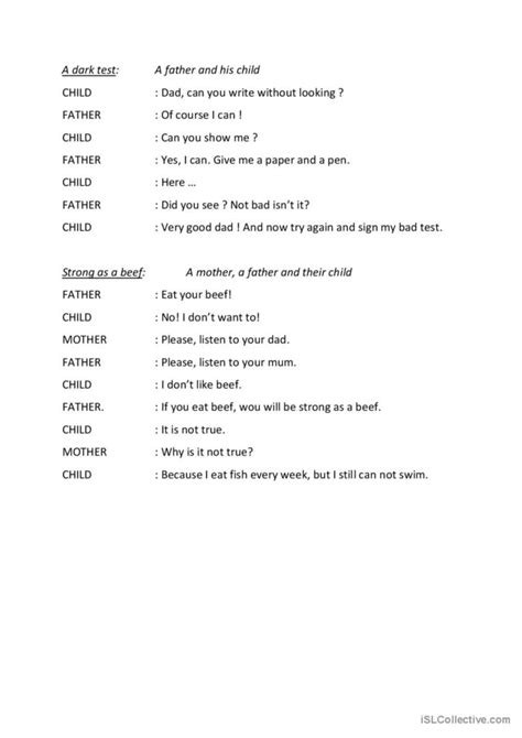 Funny Dialogues To Play Discussion S English Esl Worksheets Pdf And Doc