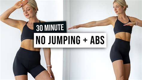 30 Min Full Body No Jumping Abs Workout No Equipment No Repeat