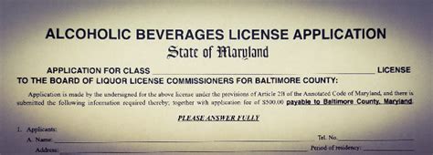 Where Do I Get A Liquor License Maryland Alcoholic Beverage Law