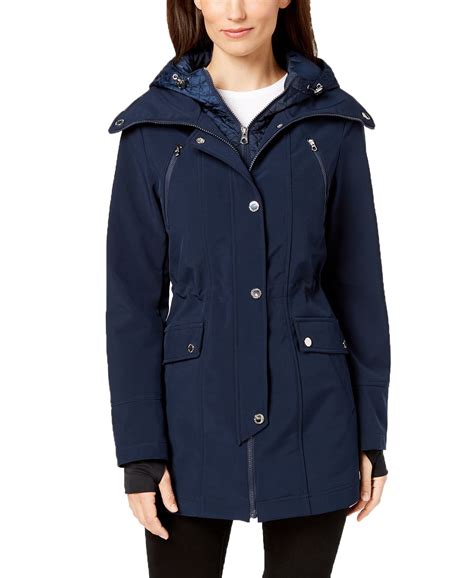 Nautica Nautica Womens Softshell Jacket With Quilted Underlay Navy