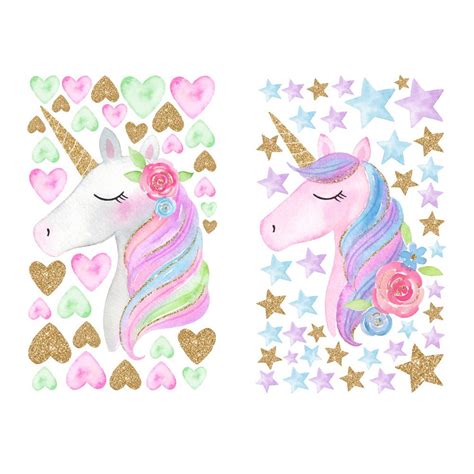 Maybe you would like to learn more about one of these? Home Decor Cartoon Cute Unicorns Star Heart Wall Stickers Kids Room Decor DIY Home Wall Decals ...