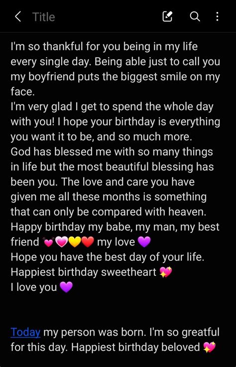 Cute Birthday Text Paragraph For Boyfriendbestfriend Happy