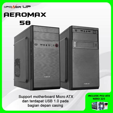 Computer Case 3 Power Up Micro Atx Aeromax Am 580 Include Psu 500w