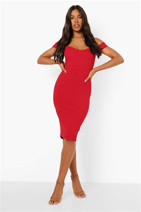 Womens Strappy Cold Shoulder Midi Dress Boohoo Uk