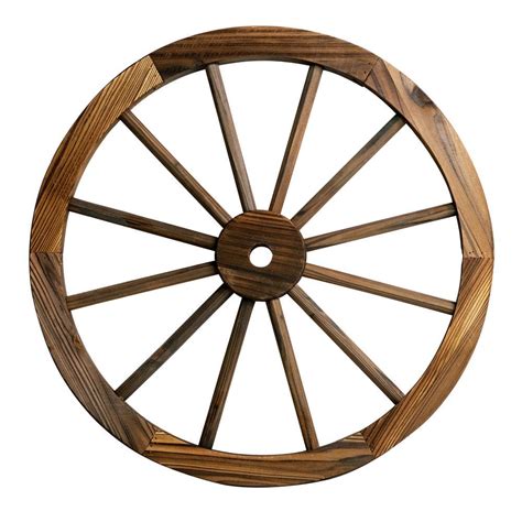 Patio Premier 24 In Wooden Wagon Wheel In Rustic 442007 The Home Depot