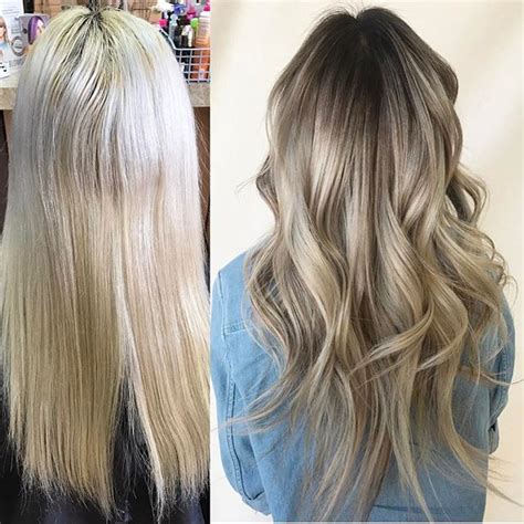 Before And After From A Flat Global Bleach To A Dimensional Ombré Root