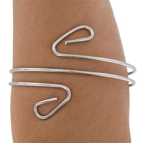 Ky Co Armlet Silver Tone Upper Arm Band Cuff Bracelet Triple Curved USA Made EBay