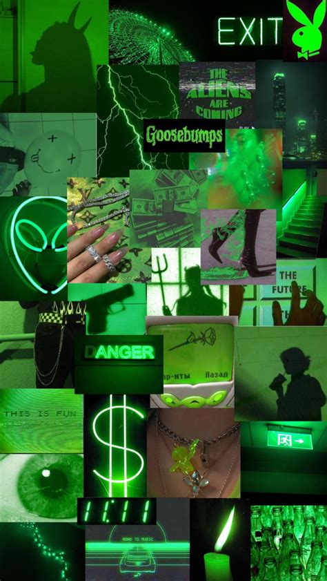 Neon Green Aesthetic Wallpaper Collage Anak Instristans Blog