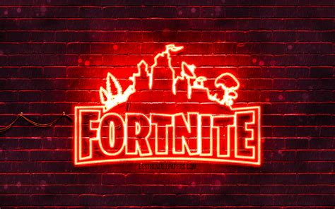 Download Wallpapers Fortnite Red Logo 4k Red Brickwall Fortnite Logo 2020 Games Fortnite