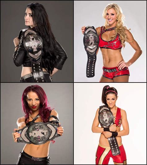 The Only Four Nxt Divas In Wwe History To Hold The Nxt Womens Championship Paige Charlotte