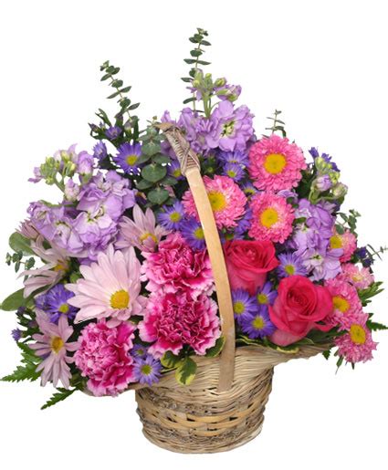 Sweetly Spring Basket Flower Arrangement In Thunder Bay On Grower