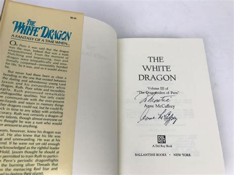 First Edition Signed Hardcover Book The White Dragon Volume Iii Of The