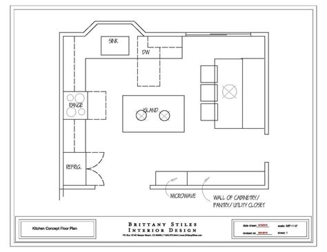 L Kitchen Floor Plan Kitchen Floor Plans Layout Shaped Island Detailed