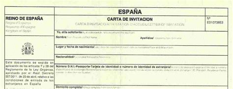 Carta De Invitacion A Espana