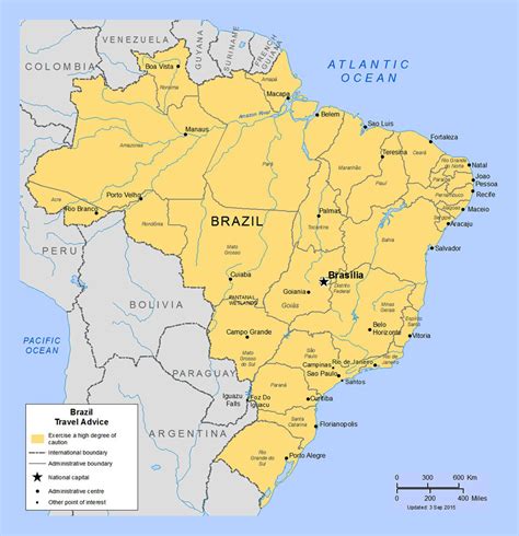 Large Detailed Political Map Of Brazil With Roads And Cities Brazil Images