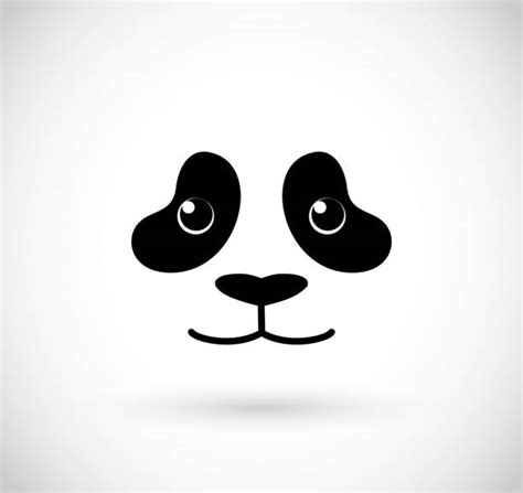 Panda Cute Face Simple Vector Sign Illustrations Royalty Free Vector