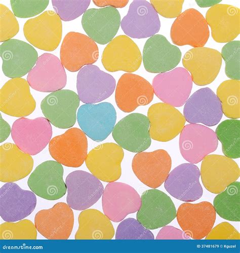 Colorful Hearts Sweetheart Candy Valentines Day Background Stock