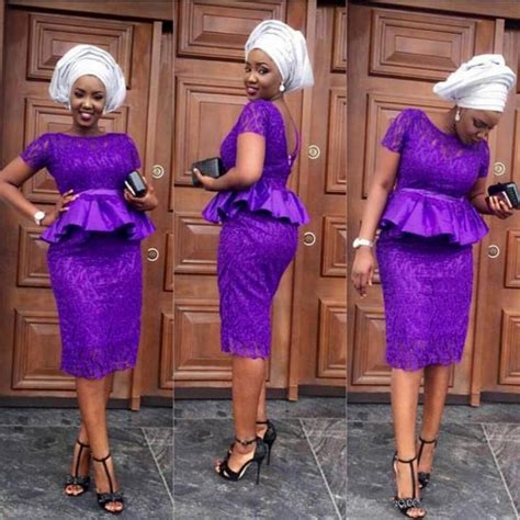 Aso Ebi Style 2017 Lace Party Prom Dresses Open Back Purple Lace Knee Length With Short Sleeves