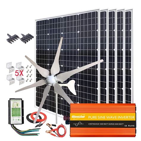 Buy 1000w Solar And Wind Power Kits Home Off Grid System For Charging 12v