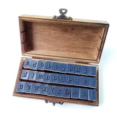 4set Retro Vintage Romantic Uppercaseandlowercase Letter Wooden Craft Box