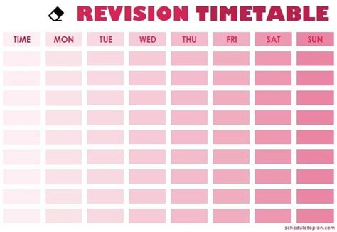 Make An Effective Study Plan By Using Our Revision Timetable Template