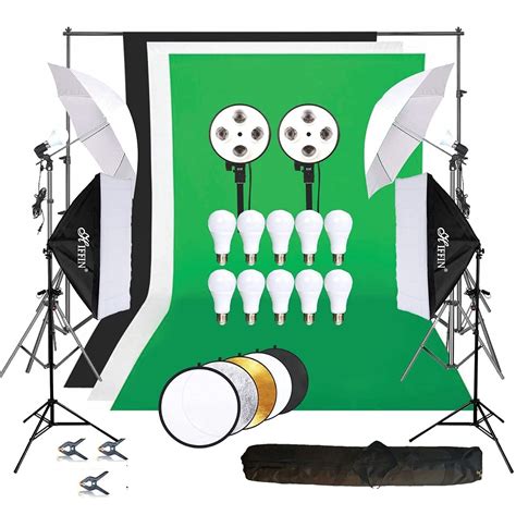 Hiffin Lighting Kit Adjustable Max Size 8x14 Ft Background Support
