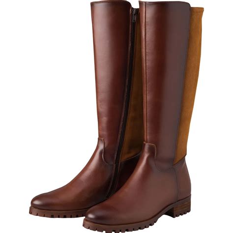 Chestnut Brown Suede And Leather Long Boot Ladies Country Clothing