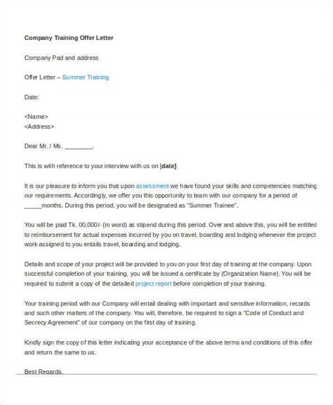 Company Offer Letter Template 10 Free Word Pdf Format Download