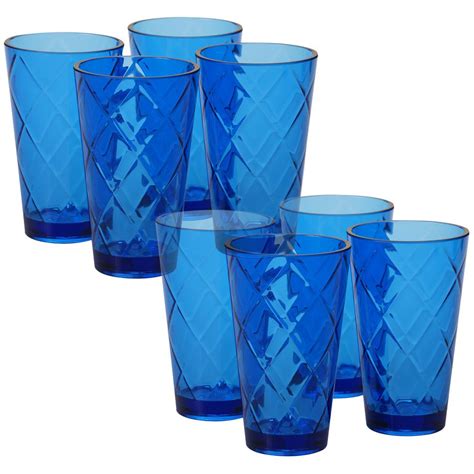 Certified International 20 Oz 8 Piece Cobalt Blue Acrylic Ice Tea Glass 20420set 8 The Home Depot