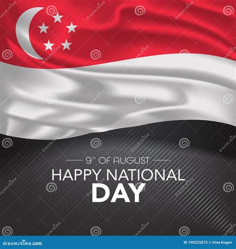 Singapore Happy National Day Greeting Card Banner Vectorillustratie