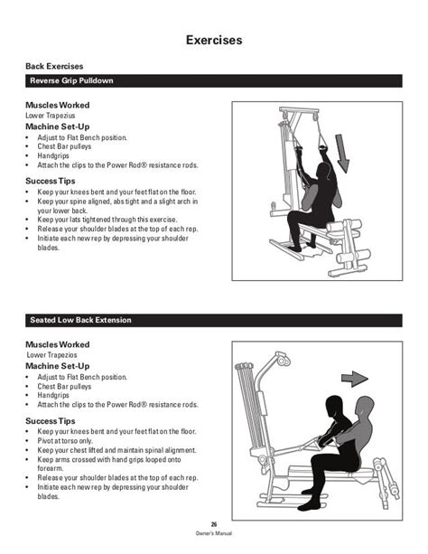 Bowflex Pr Home Gym Exercises Manual Bowflex Bowflex Workout Routine Exercise