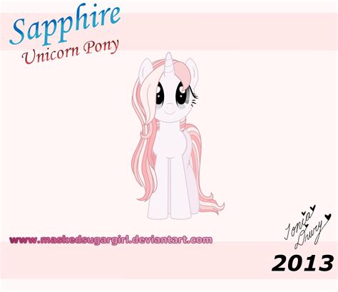 Mlp Fim Sapphire Unicorn Pony Portrait By Maskedsugargirl On Deviantart