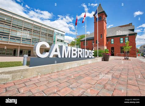 Cambridge Ontario Canada August 19 2019 Municipality Plaza And