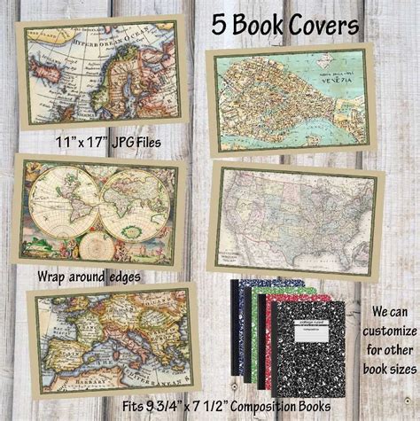 The 5 Book Covers Are Shown With Different Maps On Them And One Is For
