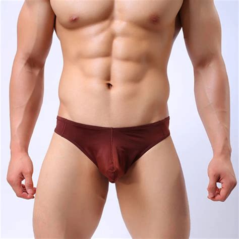 Sexy Mens Underwear Panties U Convex Big Penis Bag Design Wonderjock Mens Ice Silk Panties Men