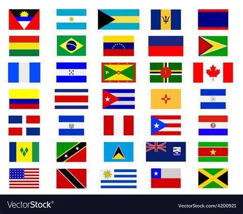 Flags of the Americas Royalty Free Vector Image