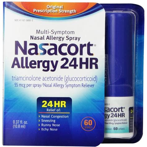 Nasacort Allergy 24 Hour 60 Sprays 037 Oz Pack Of 3