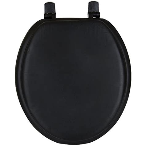 Premium Black Soft Padded Toilet Seat Cushioned Standard Round Cover