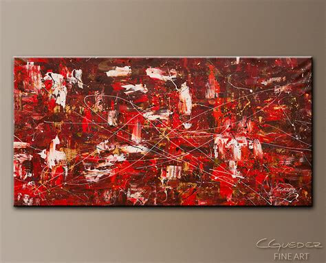 Oversized Wall Art Red Matter Large Abstract Painting