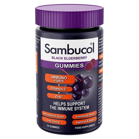sambucol immuno forte gummies 30 vitamin c and zinc chemist 4 u