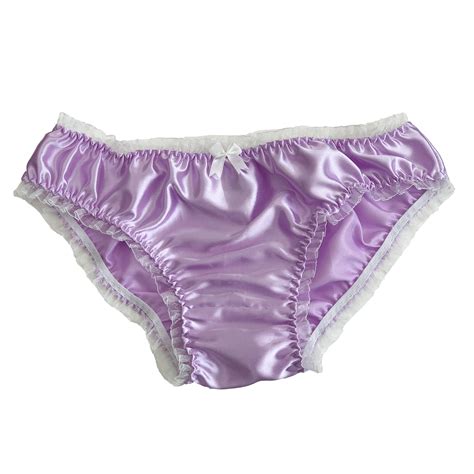 Liliac Satin Sissy Frilly Panties Bikini Knicker Underwear Briefs Size Picclick
