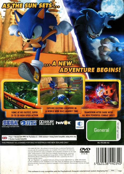 Sonic Unleashed 2008 Playstation 2 Box Cover Art Mobygames