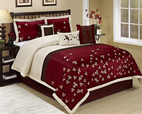Chezmoi collection 7piece quilted patchwork comforter set, queen, burgundy, brown, and black. Burgundy & Black Bedding Sets Sale - Ease Bedding with ...