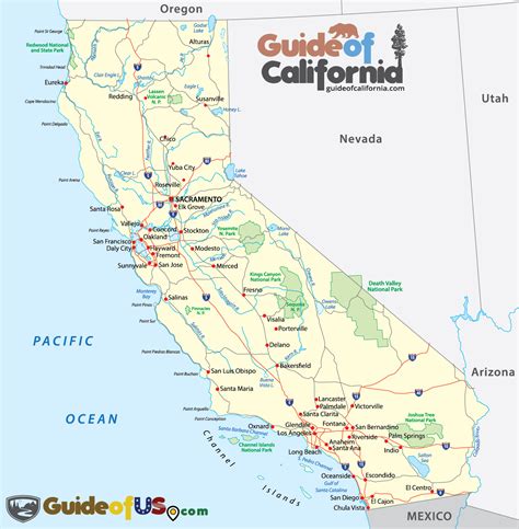 Printable Map Of California National Parks