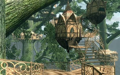 Elf Fence Elven City Fantasy Landscape Fantasy City