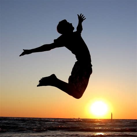 Jumping Sunset Guy Living Waters